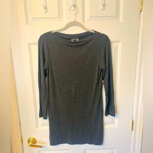 Boat-neck Soft Grey Dress, size S